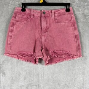 Fashion Nova Womens Shorts Size‎ 1 Pink Denim Cutoff Cotton Blend